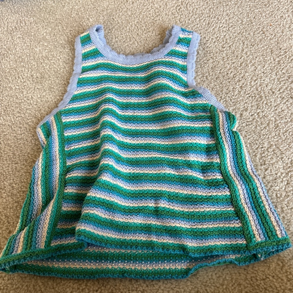 Zara Kids Striped Tank Top - Green and Blue